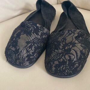Flat shoes black and grey spots on upper. Size 9